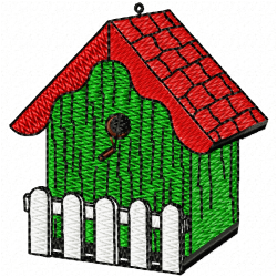 Bird Houses Embroidery Design 1 Bird Houses Embroidery Design 1